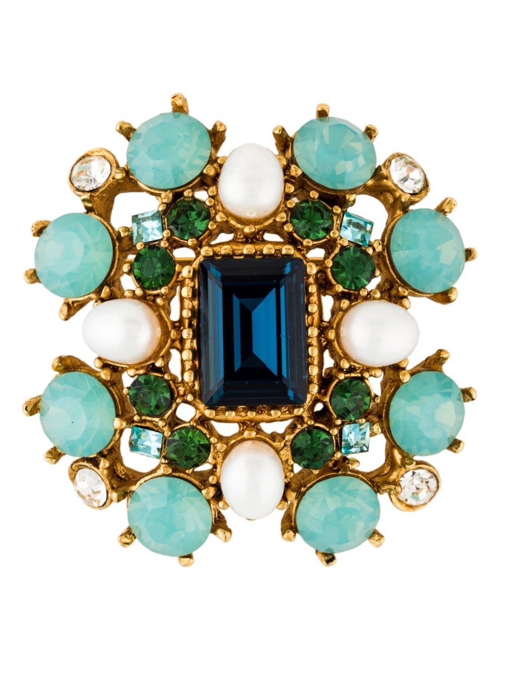 Yosca Pearl & Crystal Brooch